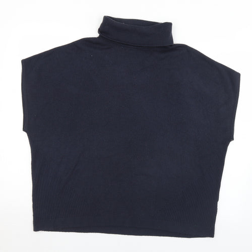 TU Womens Blue Roll Neck  Acrylic Pullover Jumper Size 10