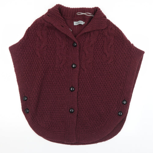 Soaked in Luxury Womens Purple Collared  Acrylic Cardigan Jumper Size S