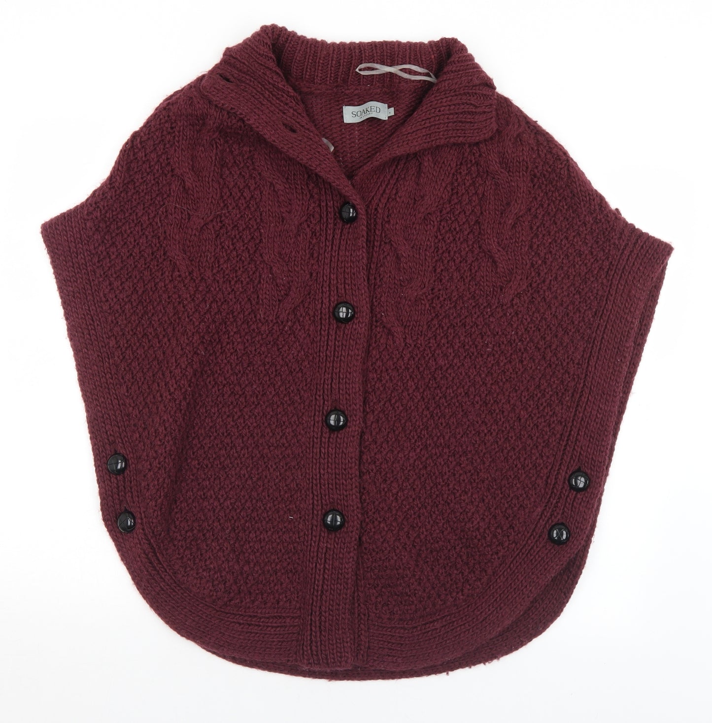 Soaked in Luxury Womens Purple Collared  Acrylic Cardigan Jumper Size S