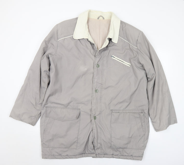 Preworn Mens Grey   Parka Coat Size 40  Button