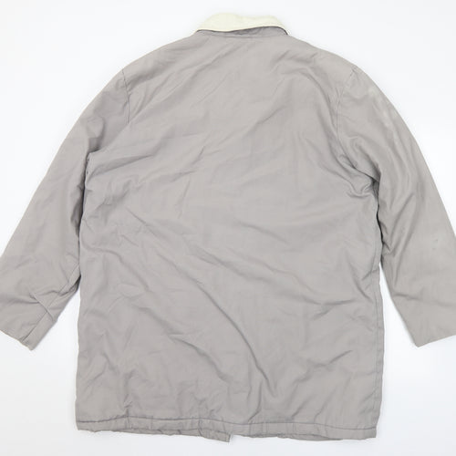 Preworn Mens Grey   Parka Coat Size 40  Button