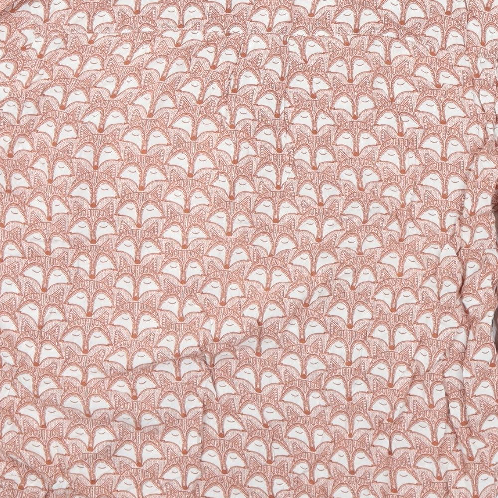 NEXT Womens Brown Geometric Viscose Basic Blouse Size 12 Collared - Foxes