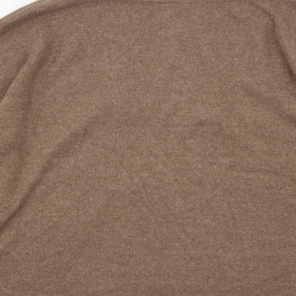 TU Womens Beige V-Neck  Polyester Pullover Jumper Size 18