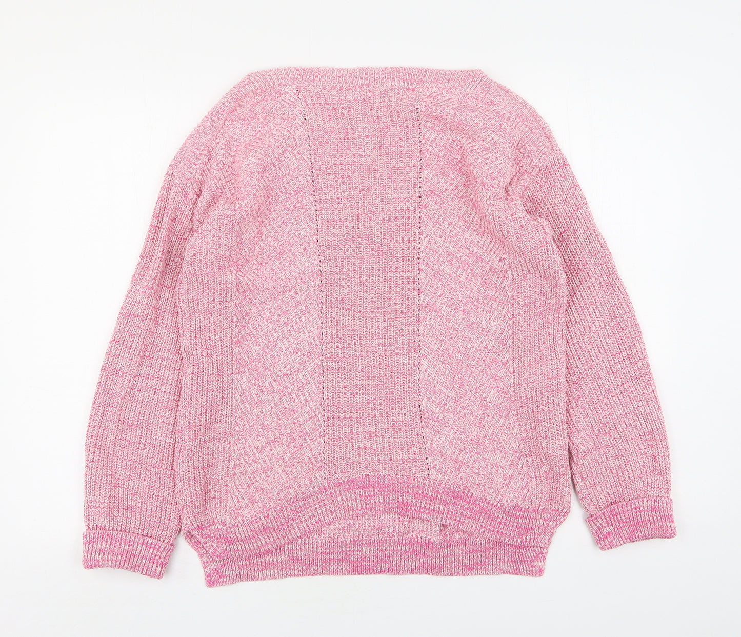 Marks and Spencer Womens Pink Round Neck  Cotton Pullover Jumper Size M