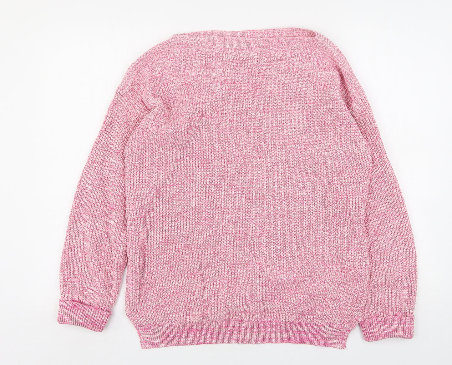 Marks and Spencer Womens Pink Round Neck  Cotton Pullover Jumper Size M