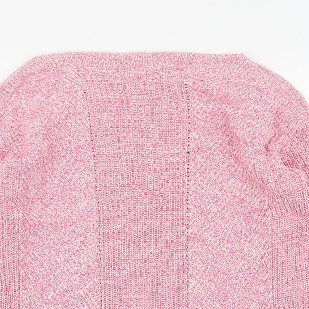 Marks and Spencer Womens Pink Round Neck  Cotton Pullover Jumper Size M