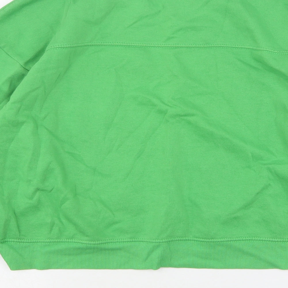 Zara Womens Green  Cotton Pullover Sweatshirt Size M