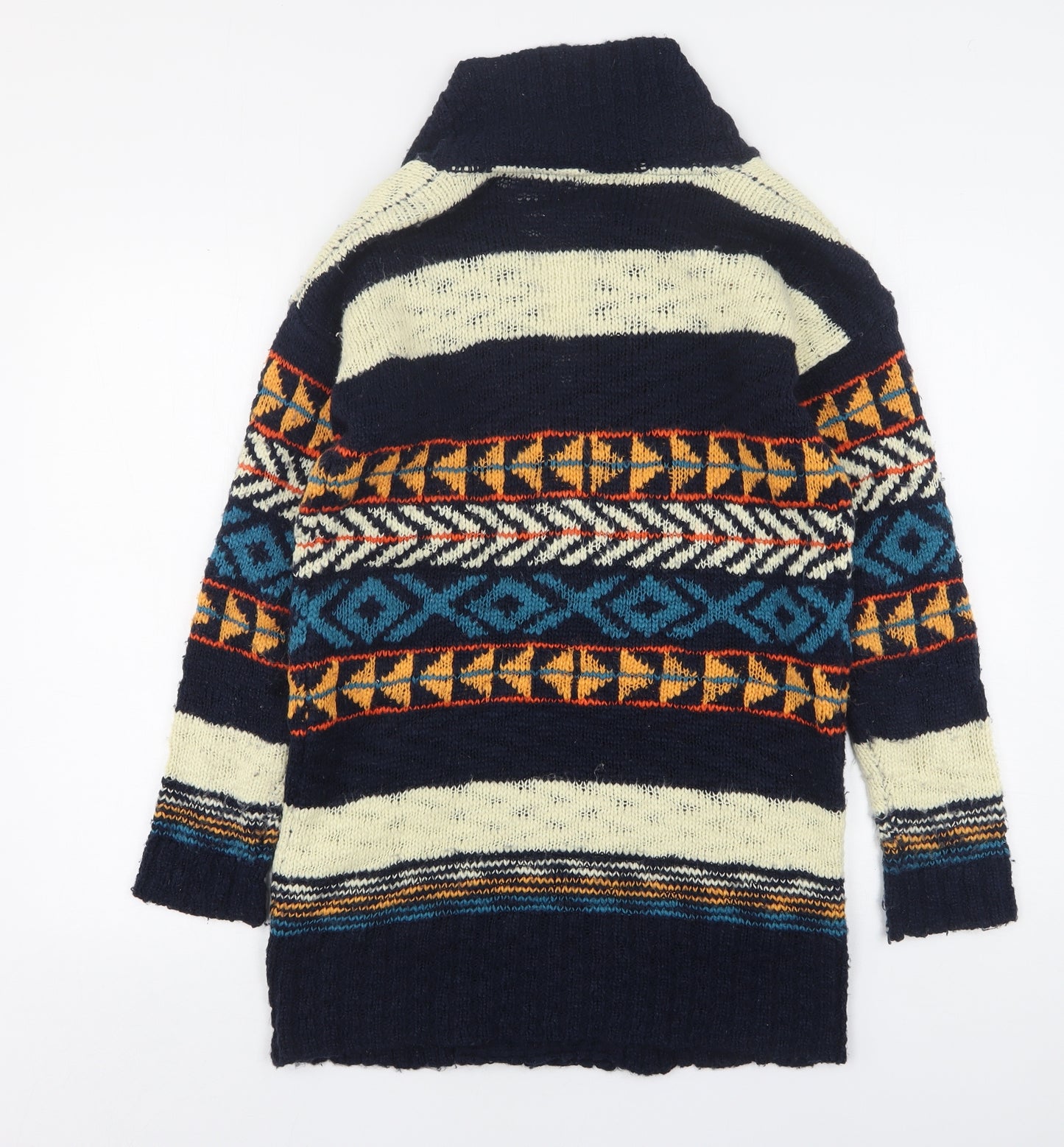 Atmosphere Womens Multicoloured V-Neck Fair Isle Polyester Cardigan Jumper Size S