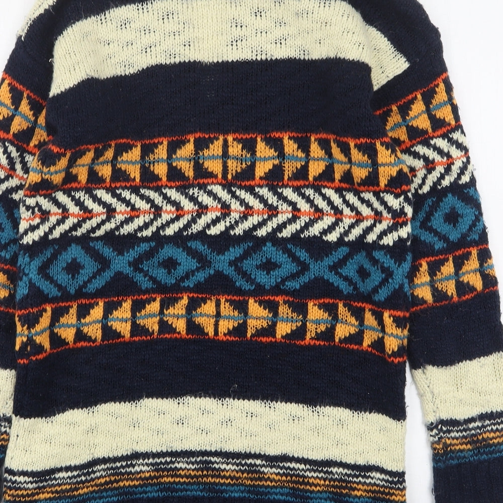 Atmosphere Womens Multicoloured V-Neck Fair Isle Polyester Cardigan Jumper Size S