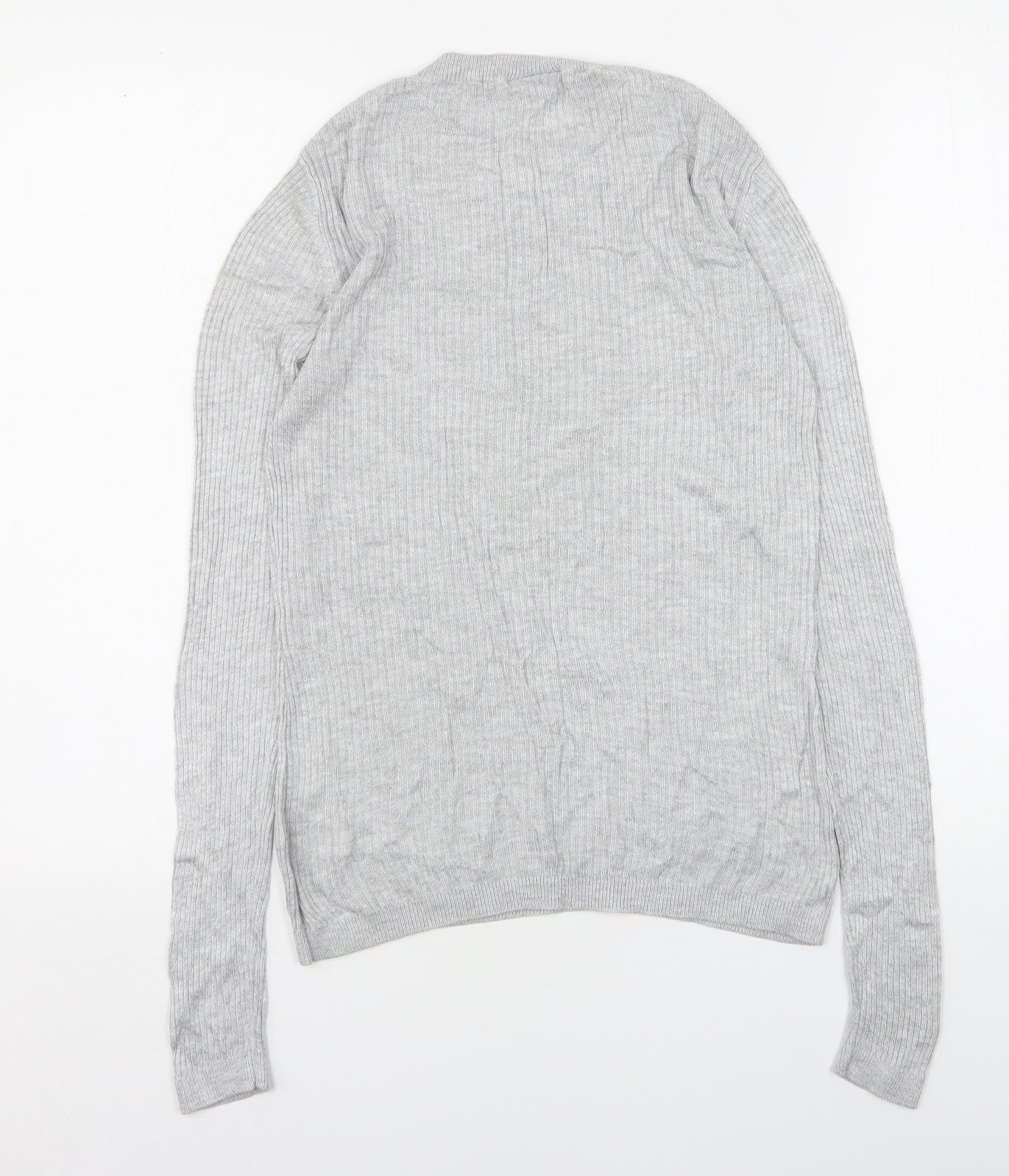 Warehouse Womens Grey Round Neck  Viscose Pullover Jumper Size 10