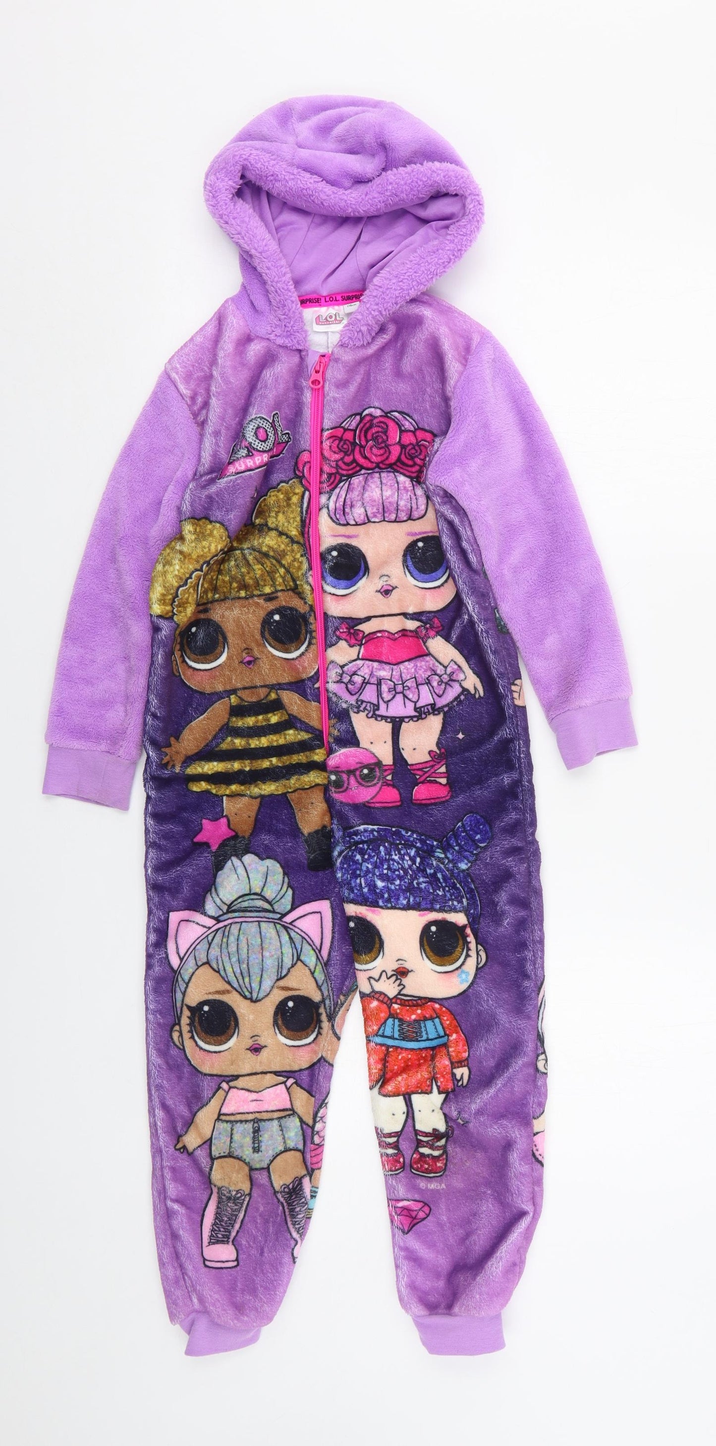 LOL Surprise  Girls Purple Solid Polyester Kimono One Piece Size 5-6 Years