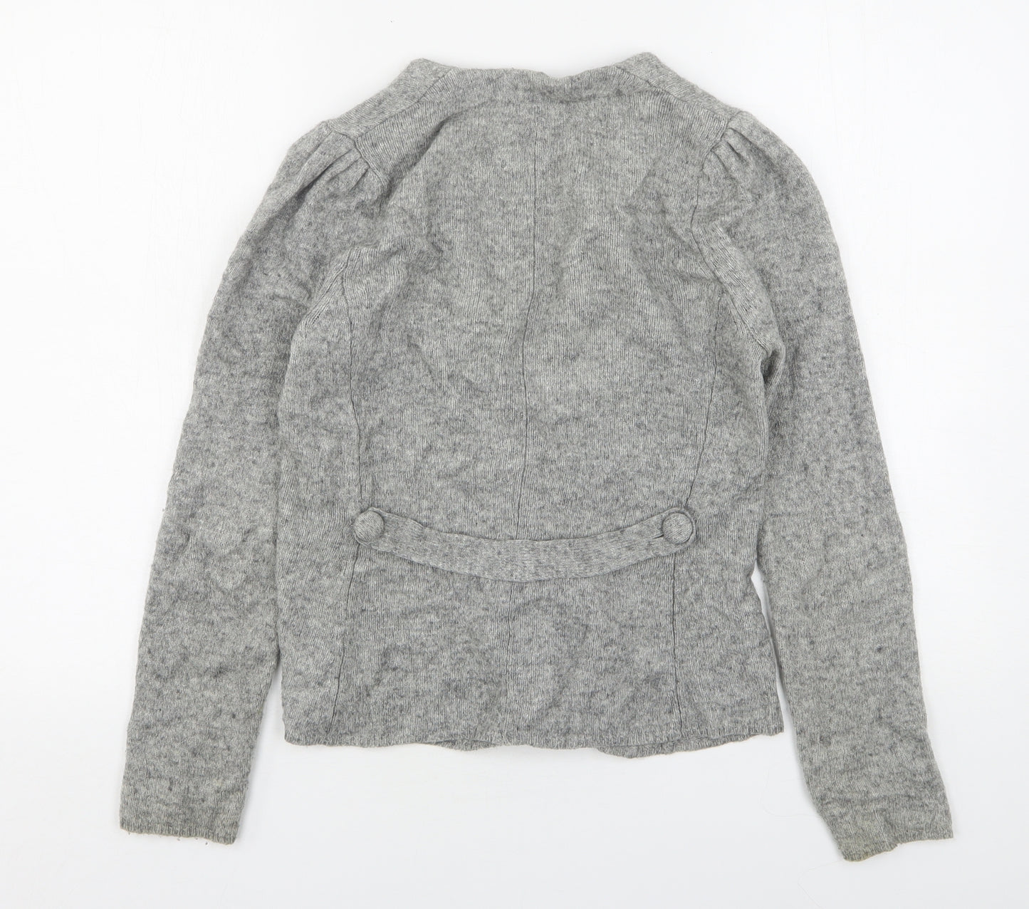Hobbs  Womens Grey V-Neck  Wool Cardigan Jumper Size 8