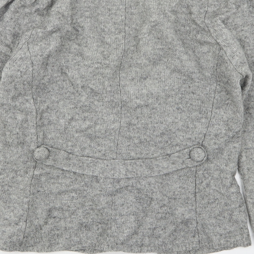 Hobbs  Womens Grey V-Neck  Wool Cardigan Jumper Size 8