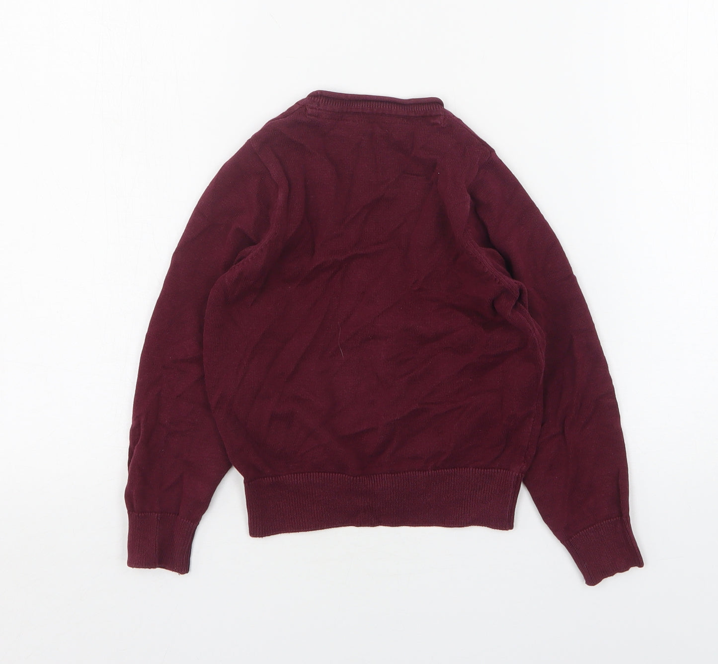 Marks and Spencer Girls Purple V-Neck  Cotton Cardigan Jumper Size 3-4 Years