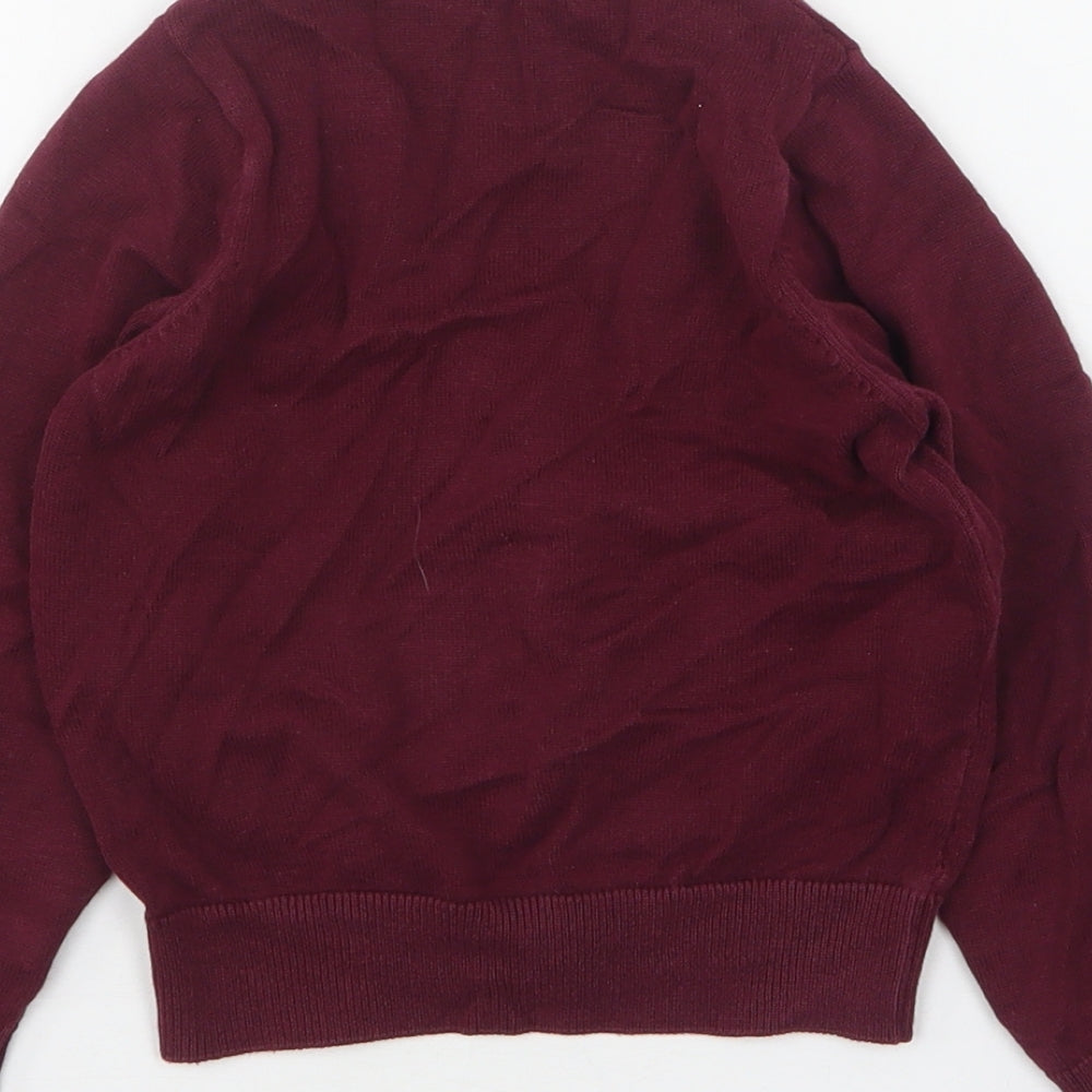 Marks and Spencer Girls Purple V-Neck  Cotton Cardigan Jumper Size 3-4 Years