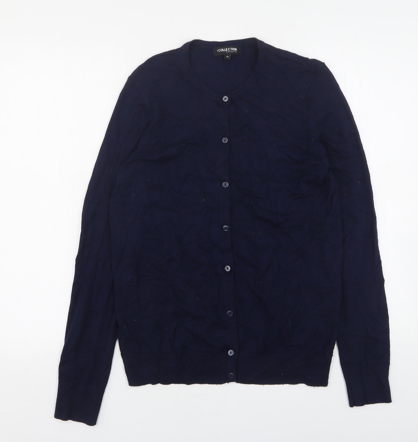 Debenhams  Womens Blue Round Neck  Viscose Cardigan Jumper Size 14