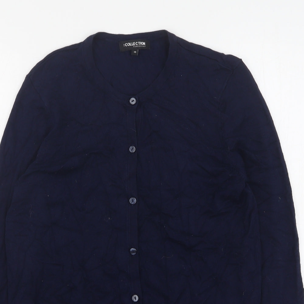 Debenhams  Womens Blue Round Neck  Viscose Cardigan Jumper Size 14