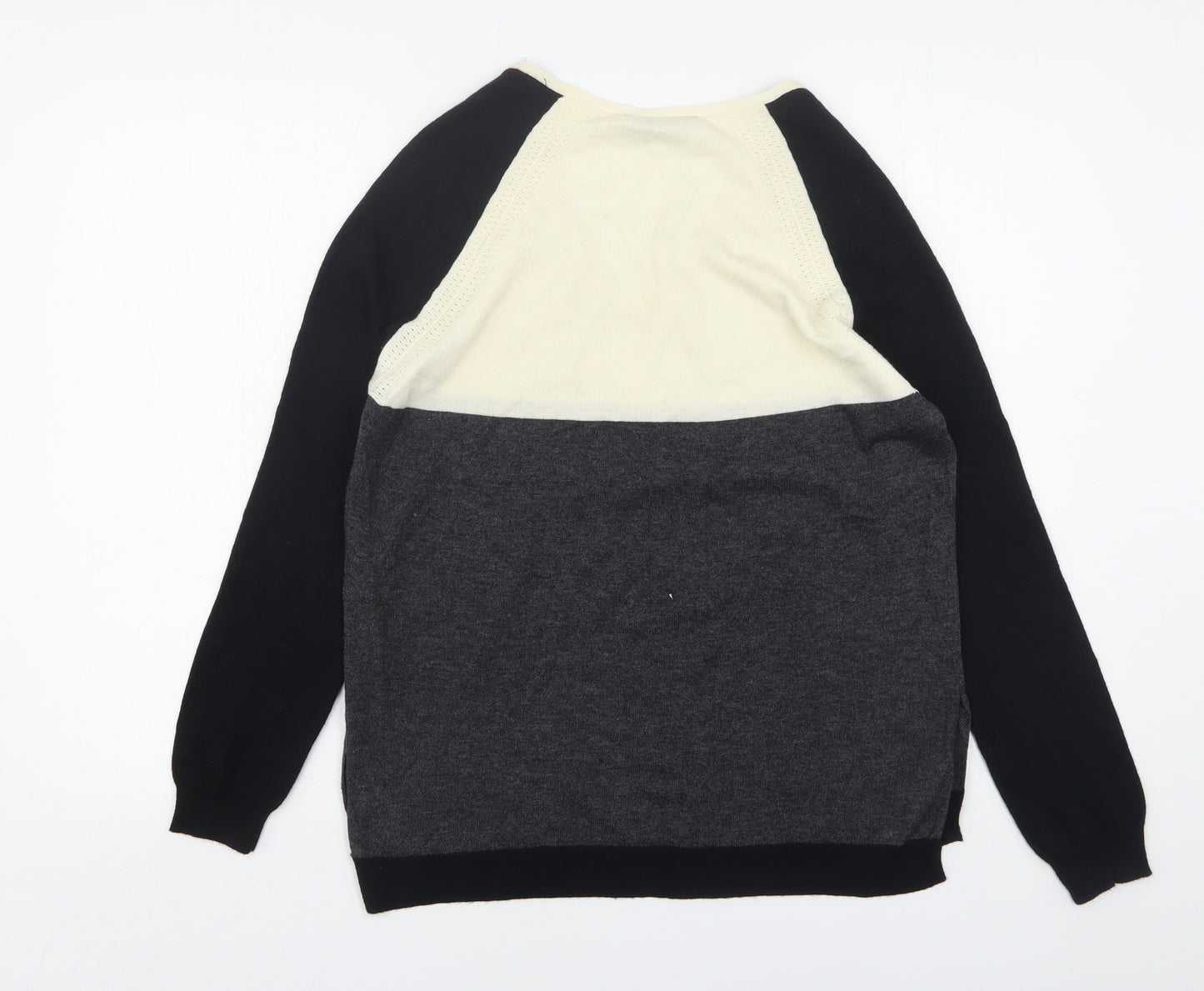 Marks and Spencer Womens Multicoloured V-Neck  Wool Pullover Jumper Size 8