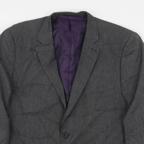 George Mens Grey  Polyester Jacket Suit Jacket Size 44