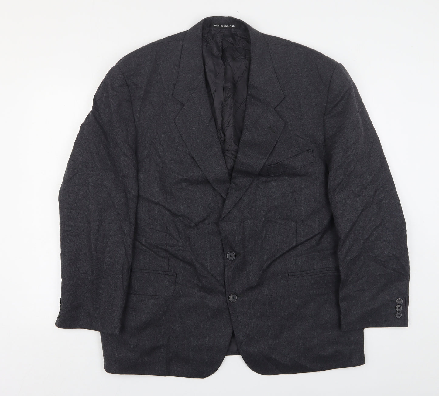 The Level Mens Grey Striped Wool Jacket Suit Jacket Size 46