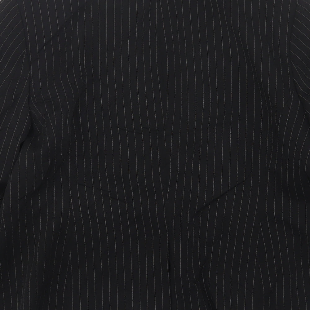Dorothy Perkins Womens Black Striped Polyester Jacket Suit Jacket Size 14