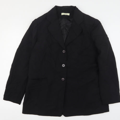 Classics Womens Black  Polyester Jacket Suit Jacket Size 16