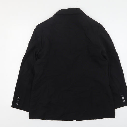 Classics Womens Black  Polyester Jacket Suit Jacket Size 16