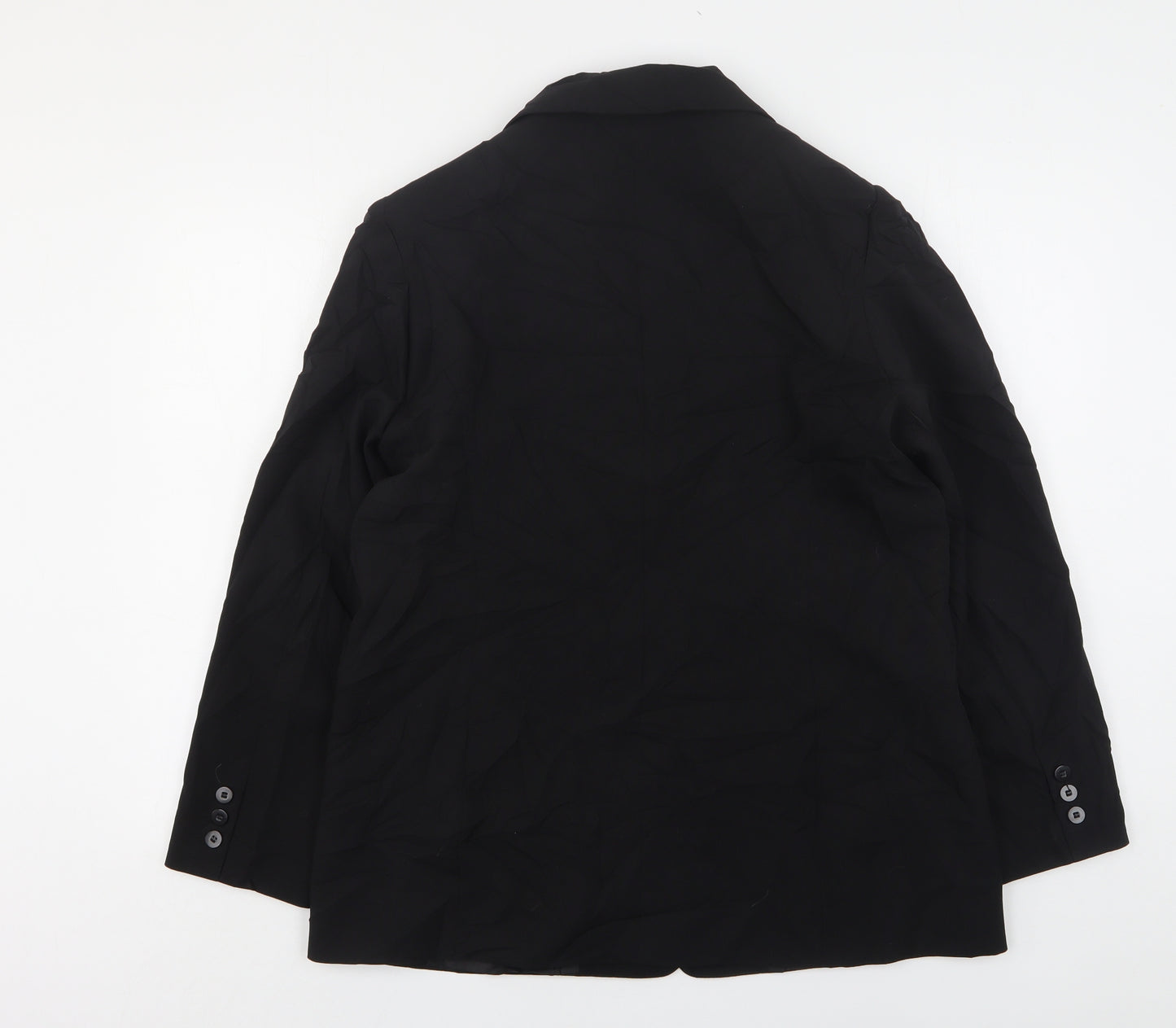 Classics Womens Black  Polyester Jacket Suit Jacket Size 16