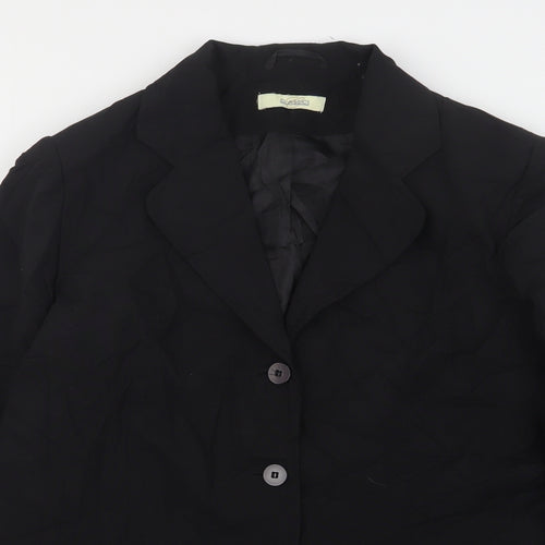 Classics Womens Black  Polyester Jacket Suit Jacket Size 16