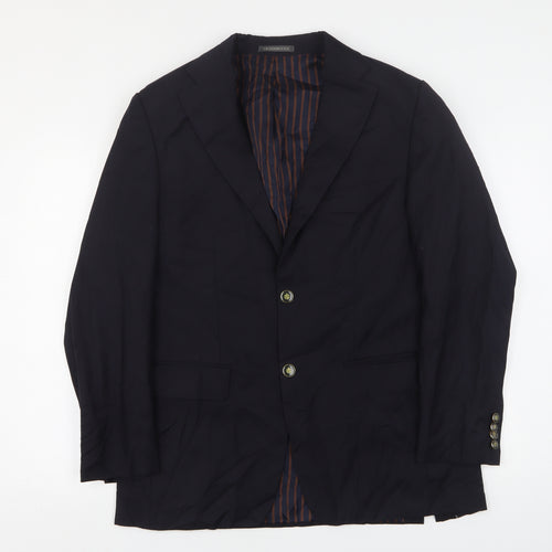 Greenwoods Mens Blue  Wool Jacket Suit Jacket Size 40