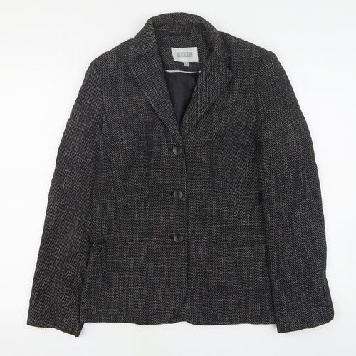 NEXT Womens Grey Geometric Polyester Jacket Suit Jacket Size 8