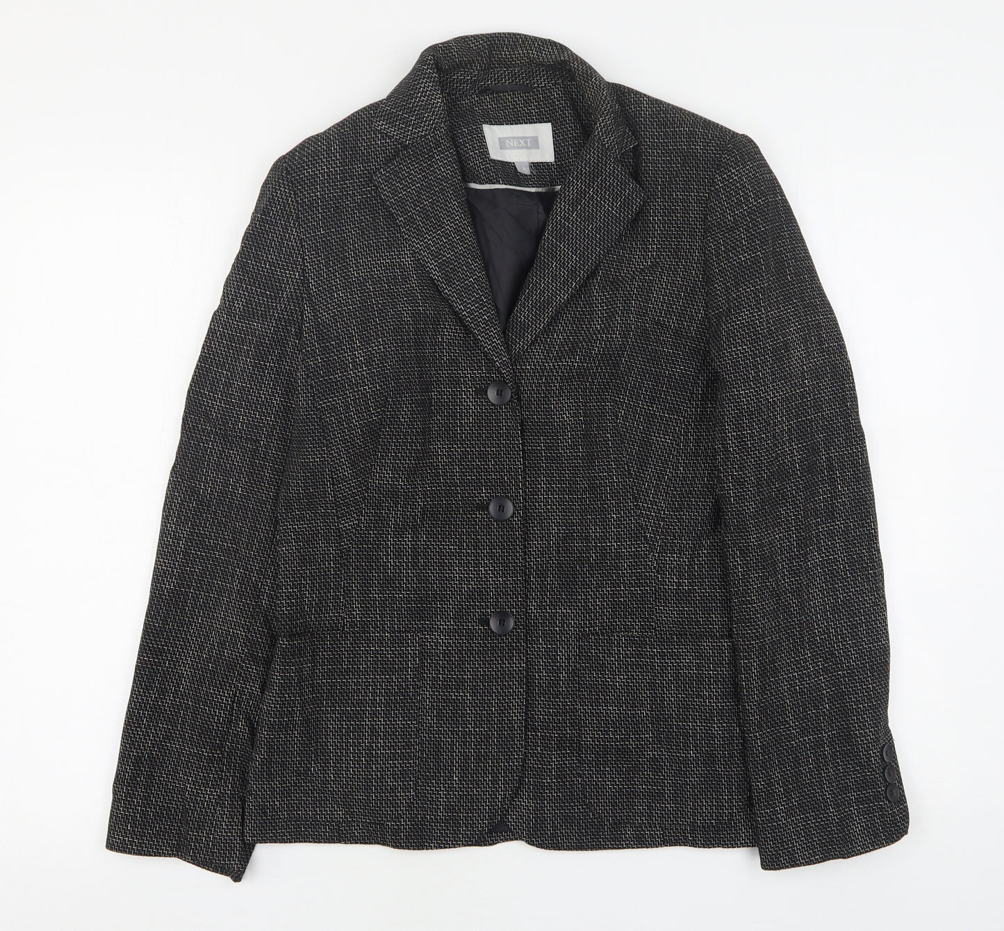 NEXT Womens Grey Geometric Polyester Jacket Suit Jacket Size 8