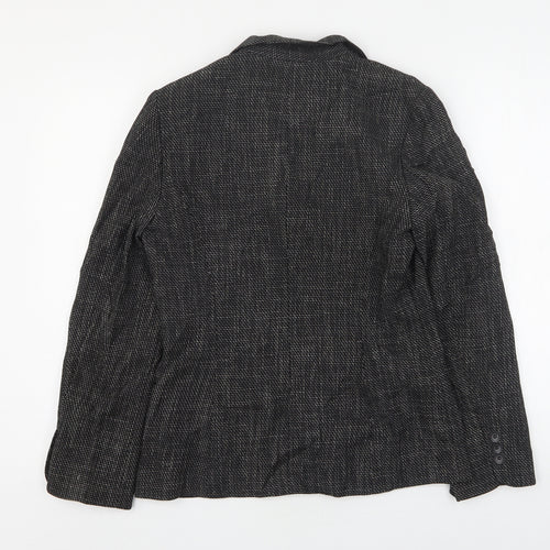 NEXT Womens Grey Geometric Polyester Jacket Suit Jacket Size 8