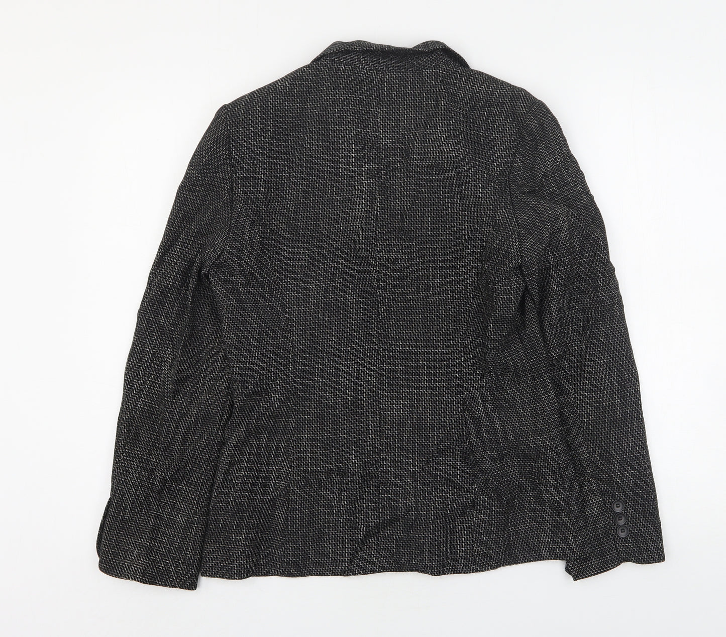 NEXT Womens Grey Geometric Polyester Jacket Suit Jacket Size 8