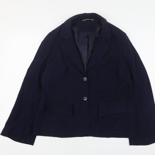 South Womens Blue  Polyester Jacket Suit Jacket Size 18
