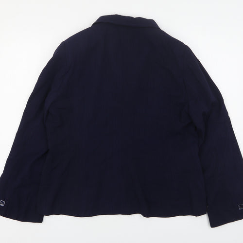 South Womens Blue  Polyester Jacket Suit Jacket Size 18
