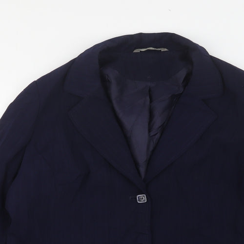 South Womens Blue  Polyester Jacket Suit Jacket Size 18