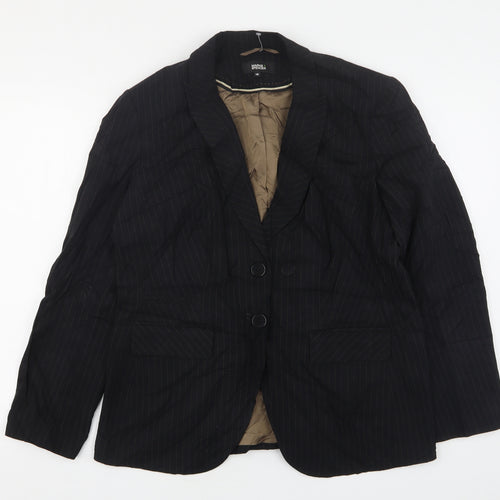 Dorothy Perkins Womens Black Striped Polyester Jacket Suit Jacket Size 16
