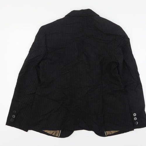Dorothy Perkins Womens Black Striped Polyester Jacket Suit Jacket Size 16