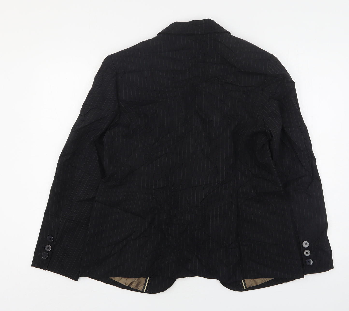 Dorothy Perkins Womens Black Striped Polyester Jacket Suit Jacket Size 16