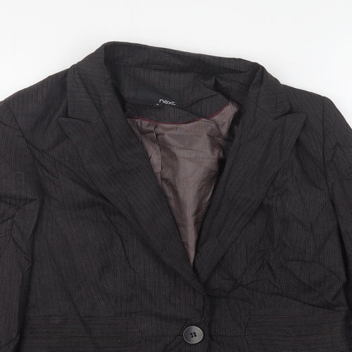 NEXT Womens Blue Striped Polyester Jacket Suit Jacket Size 12