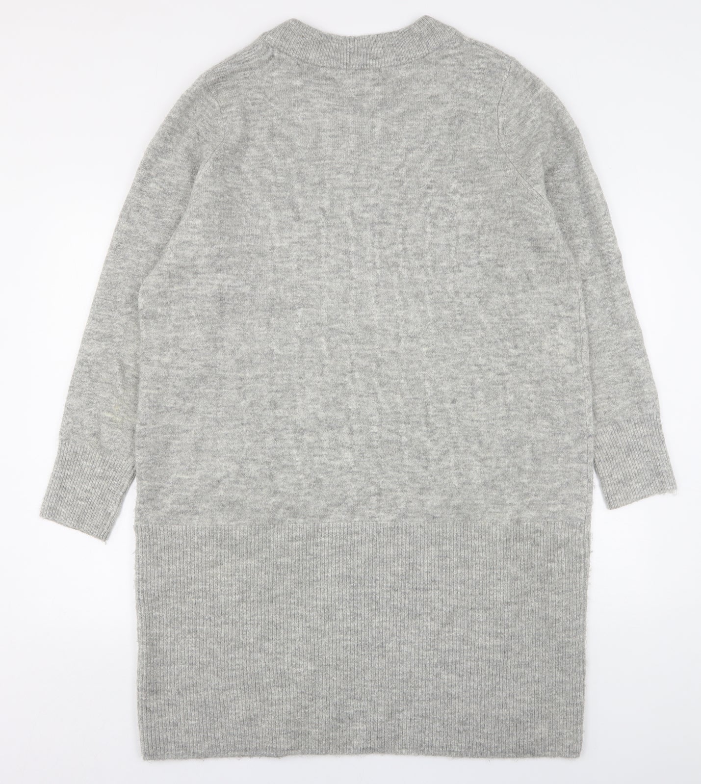 TU Womens Grey  Acrylic Jumper Dress  Size 18  V-Neck
