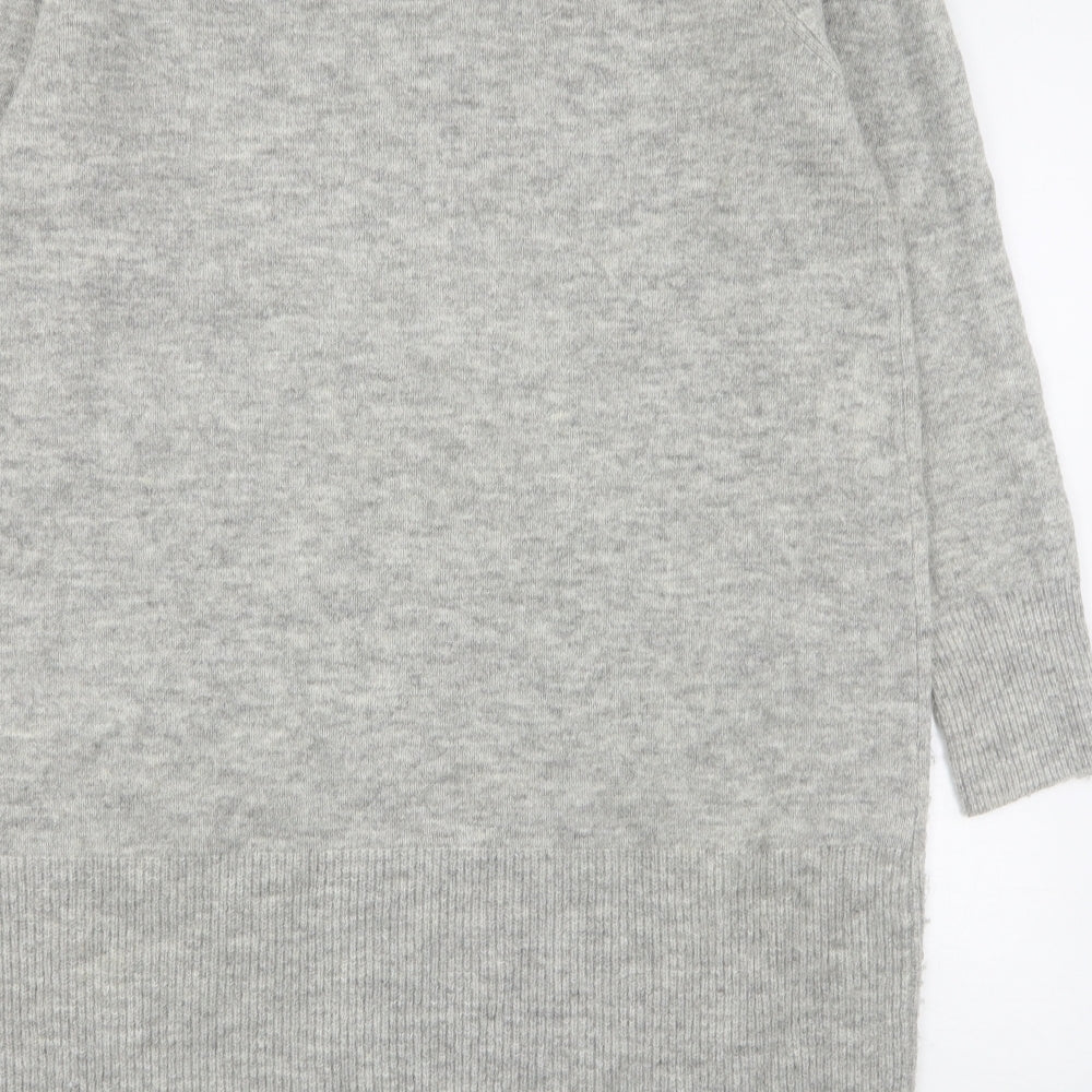 TU Womens Grey  Acrylic Jumper Dress  Size 18  V-Neck