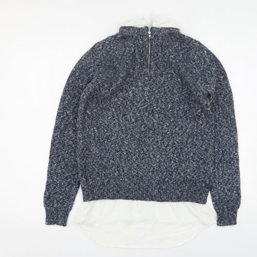 Atmosphere Womens Blue Collared  Acrylic Pullover Jumper Size 8