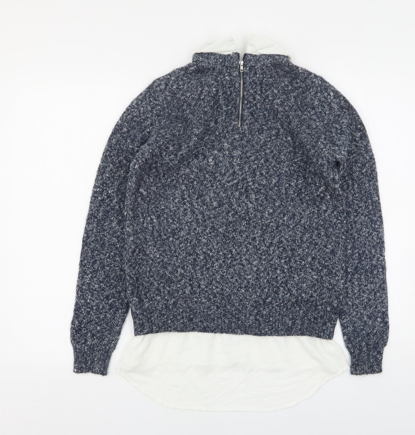 Atmosphere Womens Blue Collared  Acrylic Pullover Jumper Size 8