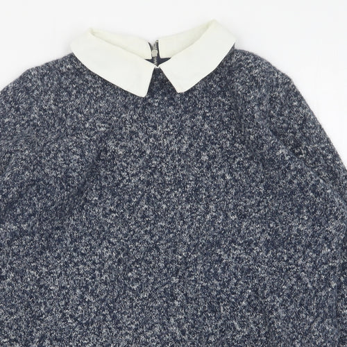 Atmosphere Womens Blue Collared  Acrylic Pullover Jumper Size 8