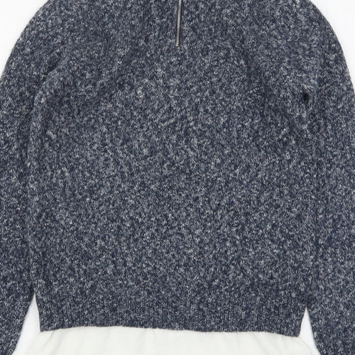 Atmosphere Womens Blue Collared  Acrylic Pullover Jumper Size 8
