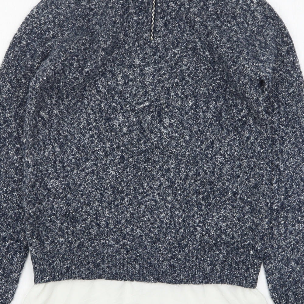 Atmosphere Womens Blue Collared  Acrylic Pullover Jumper Size 8