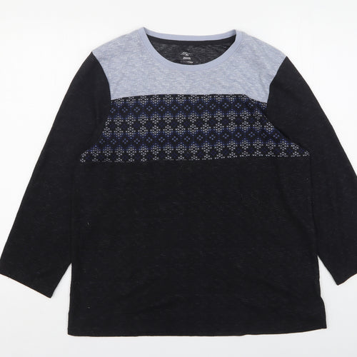 Jockey Mens Blue Round Neck Fair Isle Polyester Pullover Jumper Size M