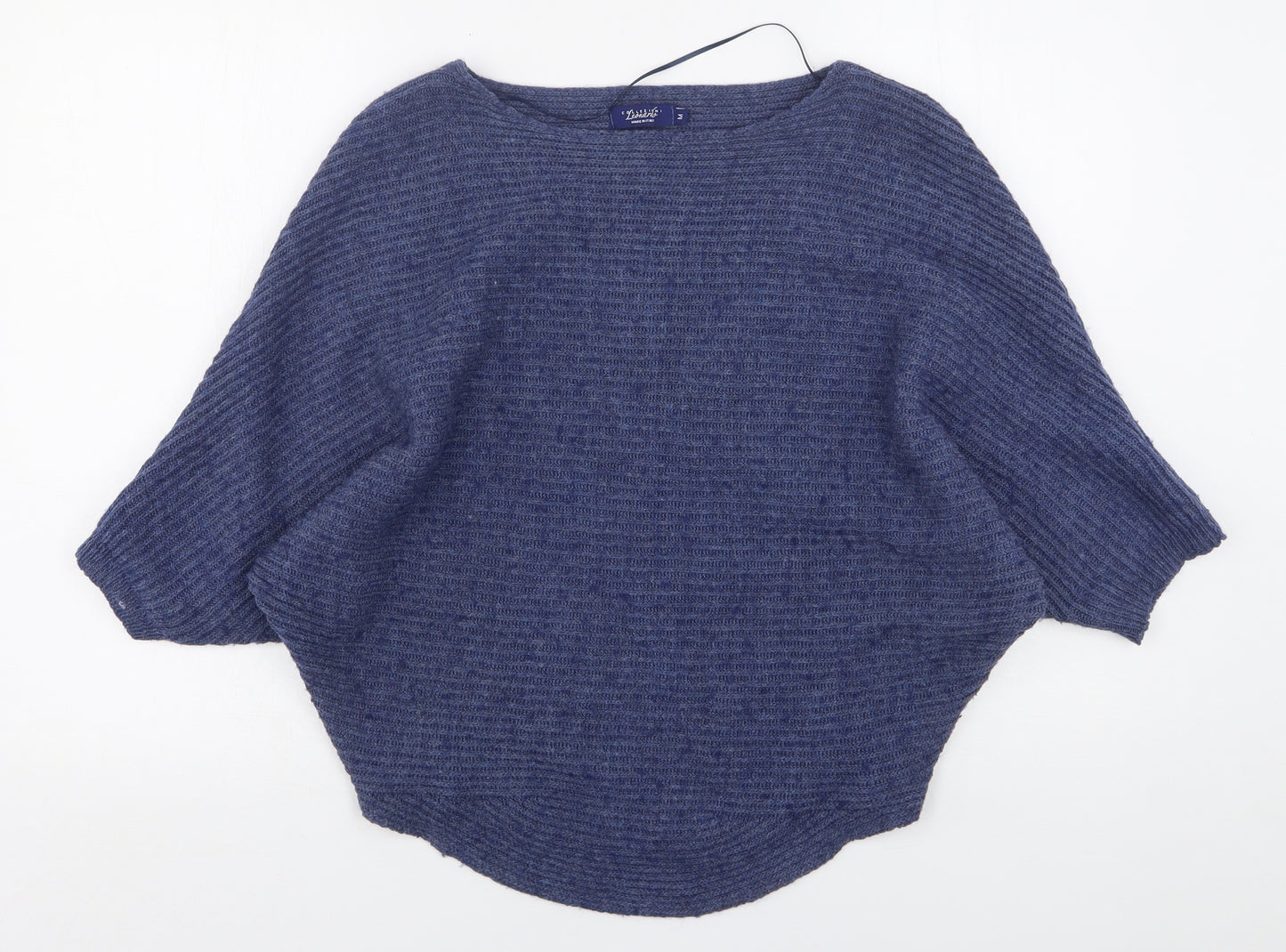 LEONARDO Womens Blue Round Neck  Acrylic Pullover Jumper Size M